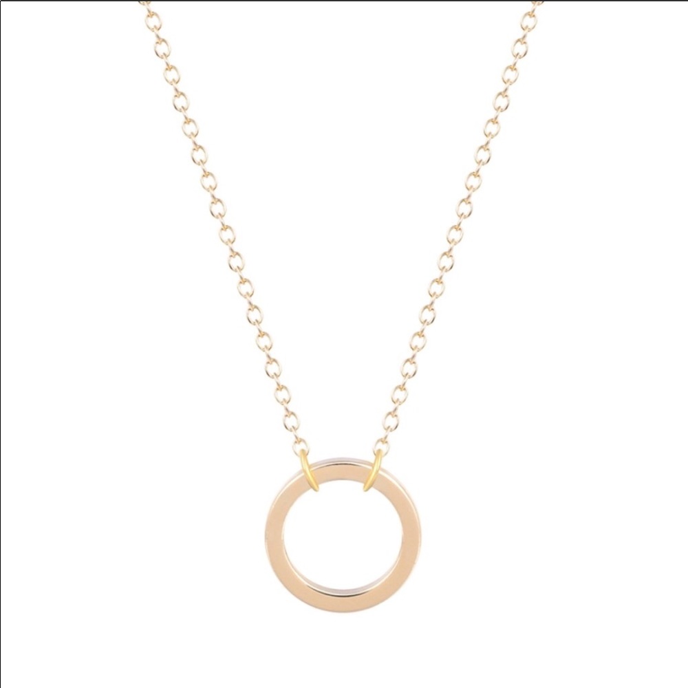 Dainty “Karma” Circle Pendant Necklace - Picture 3 of 4
